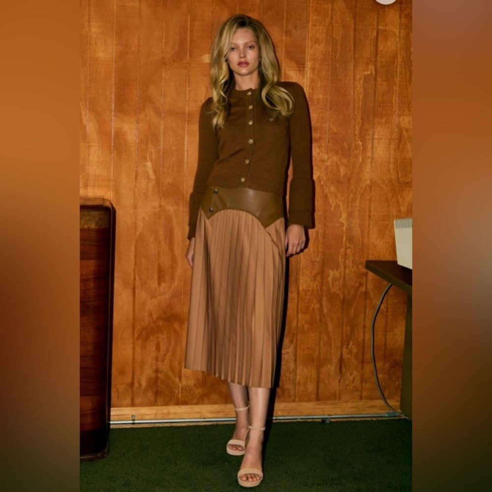 007. 60’s Vibes Pleated Skirt- Cafe